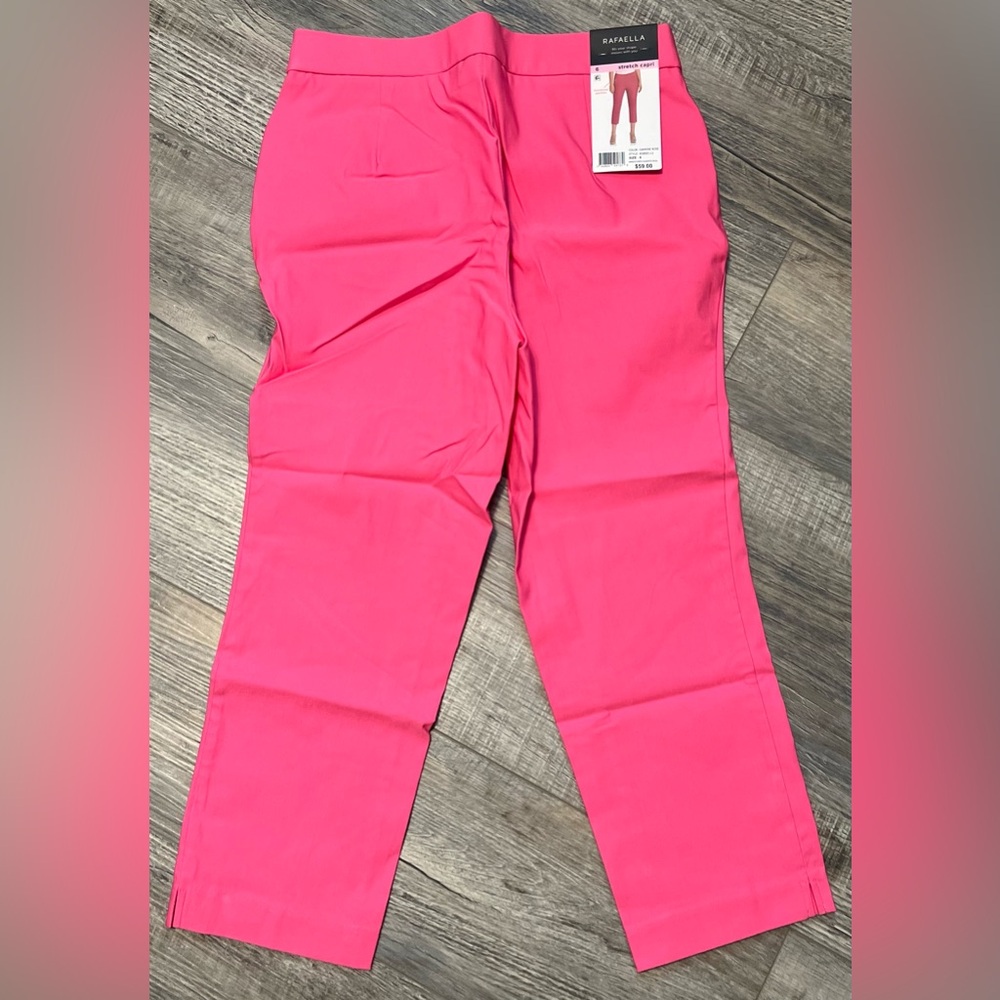 Rafaella Carmine Rose Stretch Capri Size 6 - Picture 5 of 5